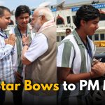 Vaibhav Suryavanshi Touches PM Modi’s Feet at Bihar Airport