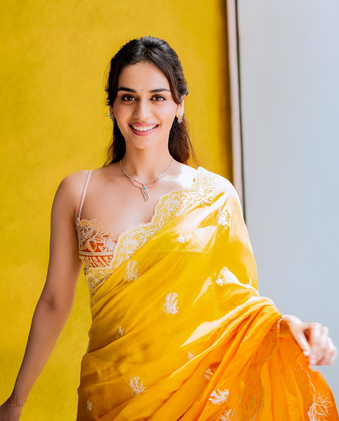 Manushi Chillar in Yellow Saree: Desi Sunshine