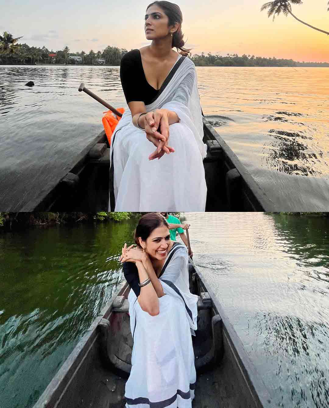 Malayalam Beauty Malavika Mohanan Hot Saree Look In Kerala