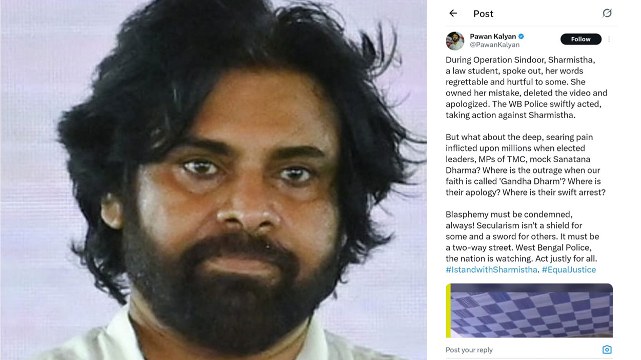 Pawan Kalyan Reacts to Sharmistha Panoli Controversy, Calls for Equal Justice