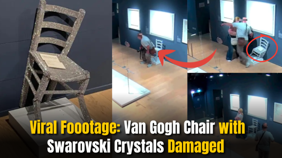 Priceless Van Gogh Chair with Swarovski Crystals Damaged by Tourist