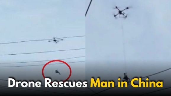 Drone Rescues Man from Floodwaters, Video Goes Viral