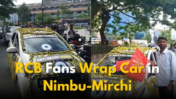 RCB Fans Wrap Car in Nimbu-Mirchi to Protect From Evil Eye