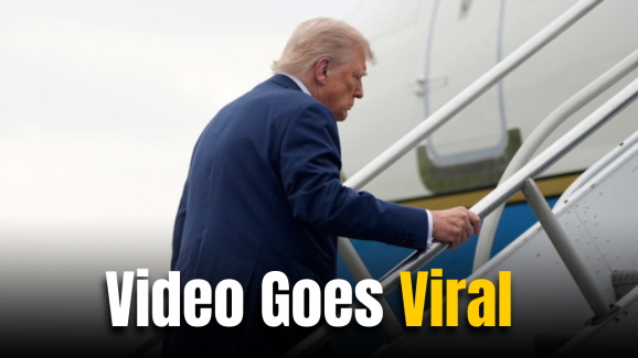 Donald Trump Slips While Climbing Air Force One Stairs