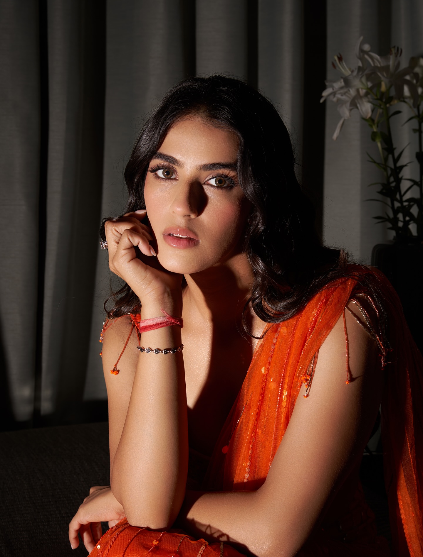 Kavya Thapar’s Bold Orange Saree Look Goes Viral: See Pics