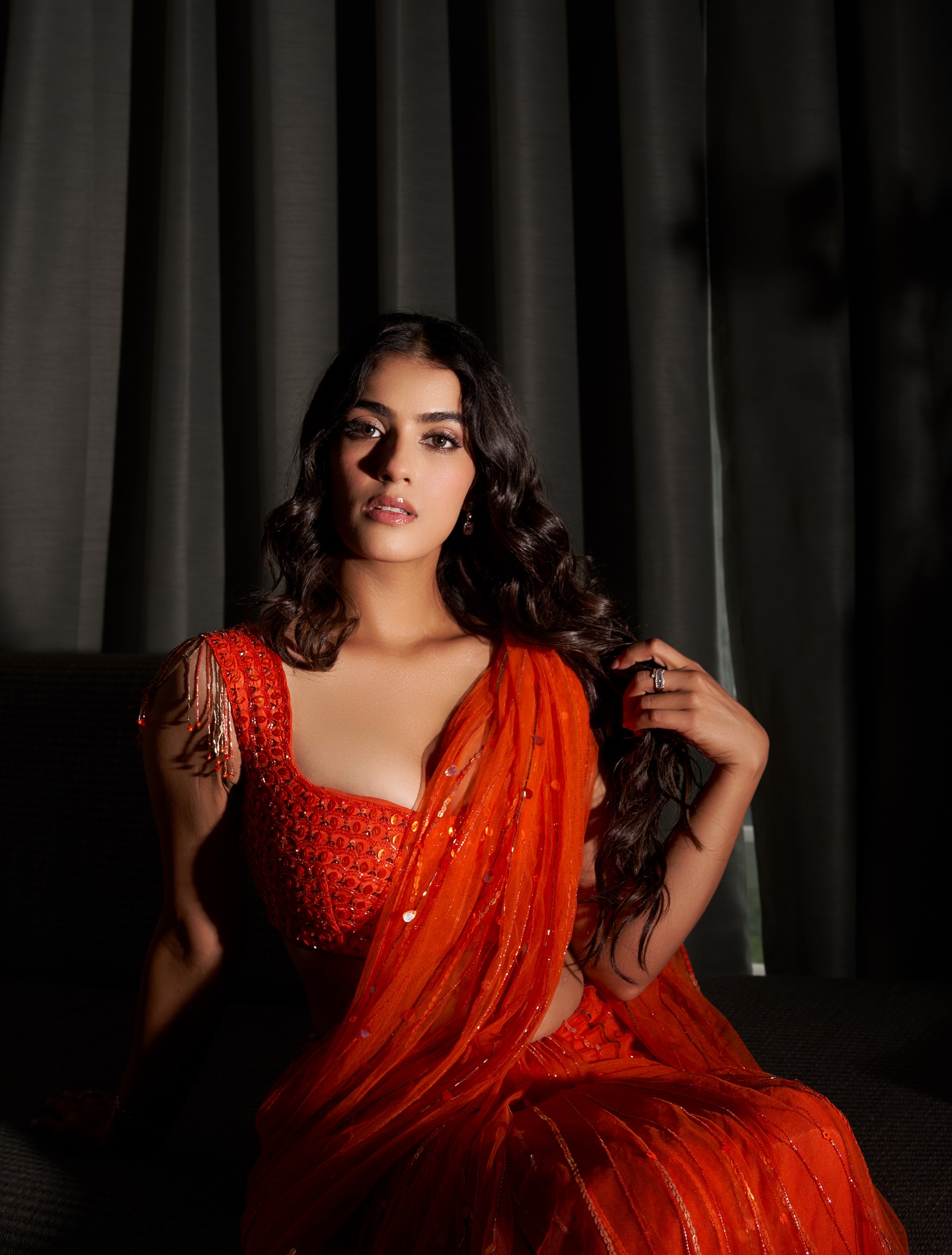 Kavya Thapar’s Bold Orange Saree Look Goes Viral: See Pics