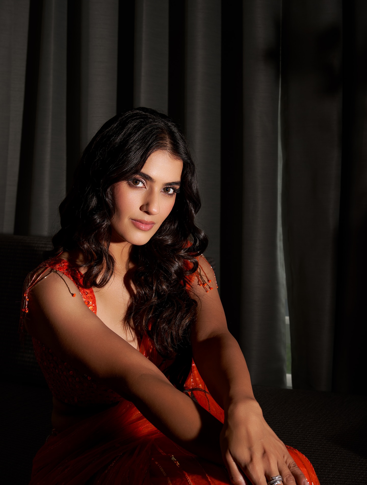 Kavya Thapar’s Bold Orange Saree Look Goes Viral: See Pics