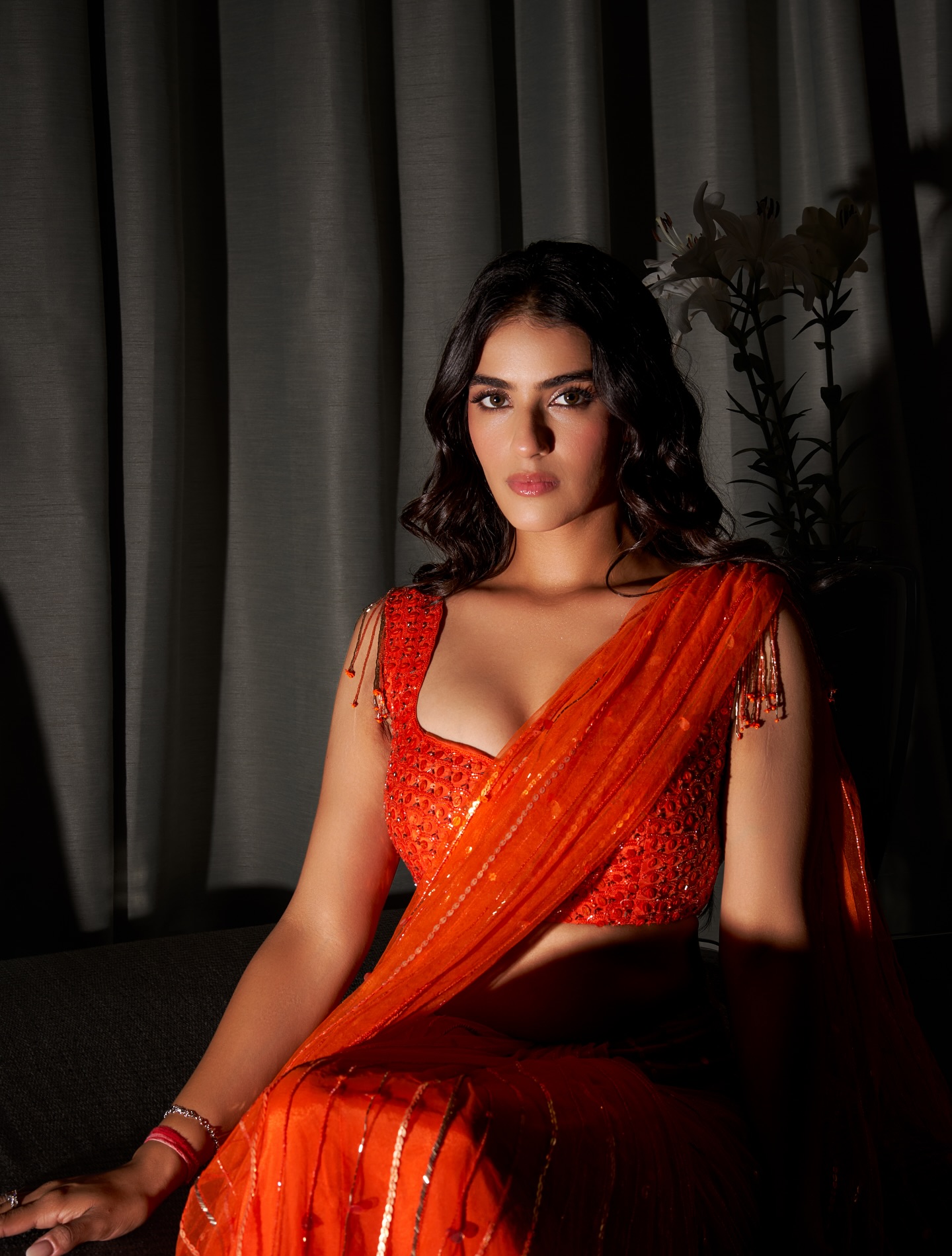 Kavya Thapar’s Bold Orange Saree Look Goes Viral: See Pics