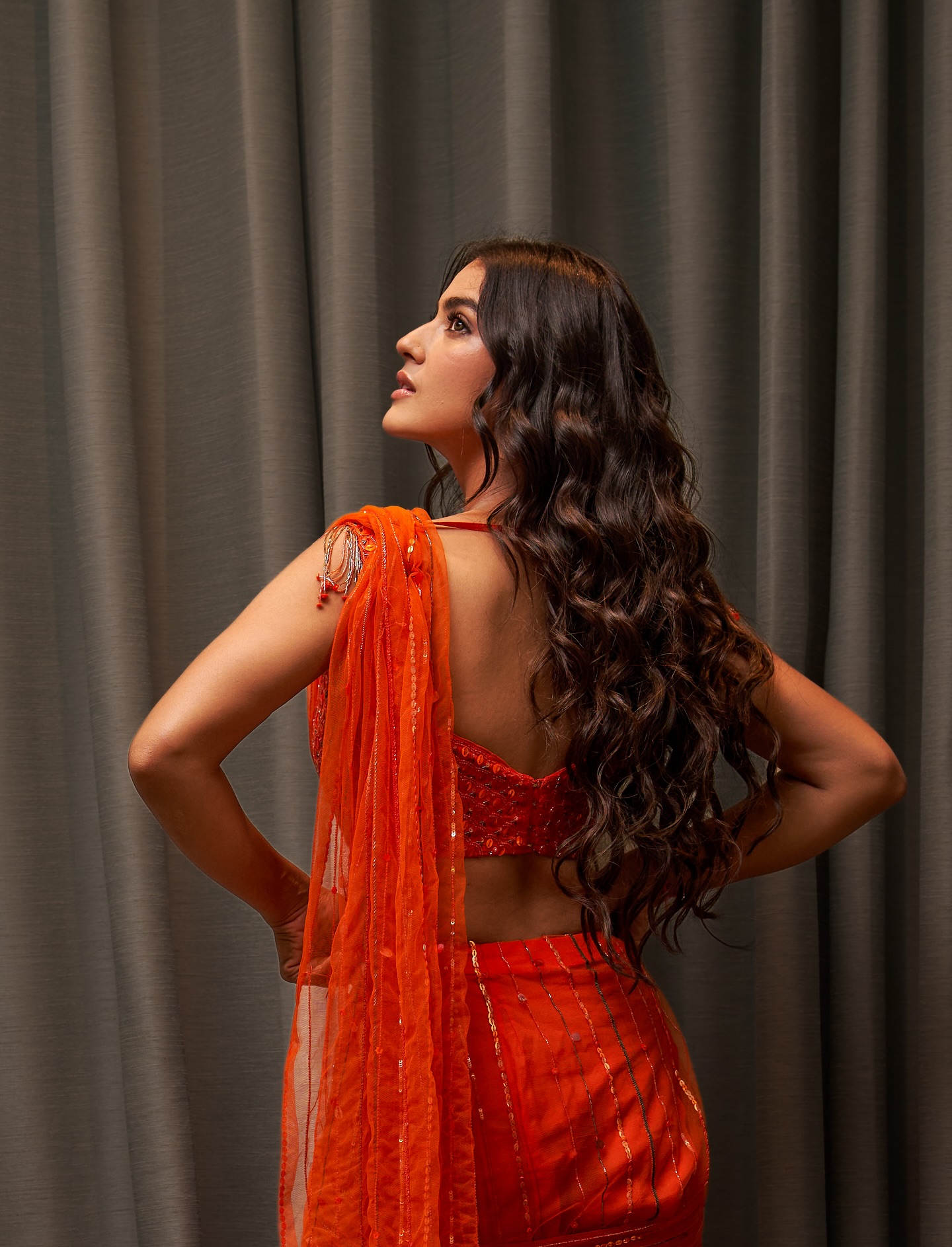 Kavya Thapar’s Bold Orange Saree Look Goes Viral: See Pics