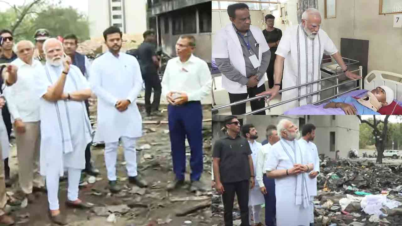 പ്രധാനമന്ത്രി അഹ്മദാബാദിൽ; വിമാനം തകർന്ന സ്ഥലം സന്ദർശിച്ചു