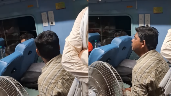Man Travels with Personal Fan on Train: Video Goes Viral