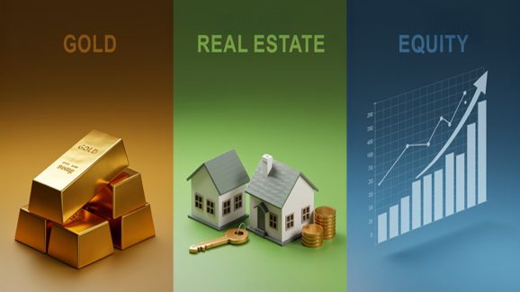 Equity vs Gold vs Real Estate: Which is Best Asset for Long-Term Wealth