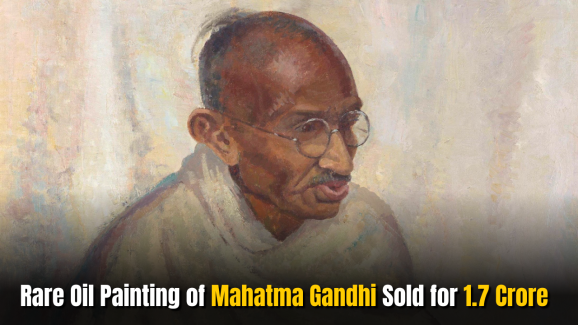 Rare Oil Painting of Mahatma Gandhi Sold for 1.7 Crore