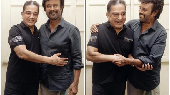 Kamal Haasan Meets Rajinikanth Before Rajya Sabha Oath