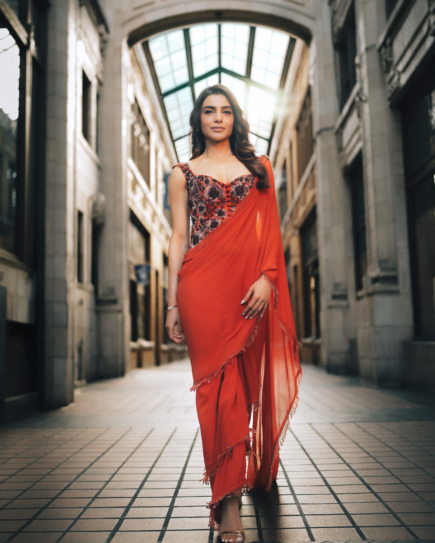 Samantha’s Red-Hot Glam in Kresha Bajaj Saree Breaks Internet