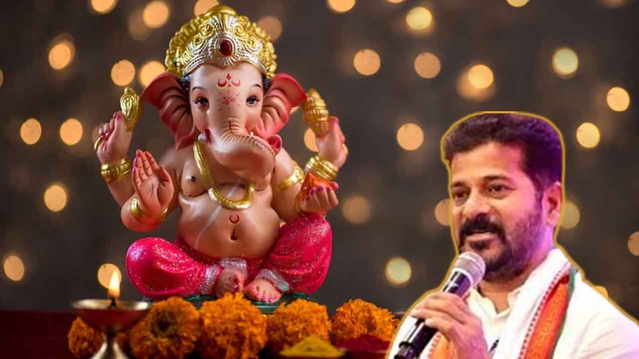 Ganesh Idol Styled As Telangana CM Revanth Reddy Installed In Hyderabad