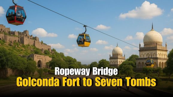 First Ropeway From Golconda Fort to Seven Tombs Coming Soon