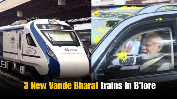 PM Modi Inaugurates 3 Vande Bharat Express trains in Bengaluru