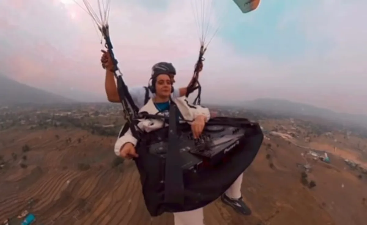 Indian DJ Goes Viral for Spinning Live Music While Paragliding at 8,000 Feet