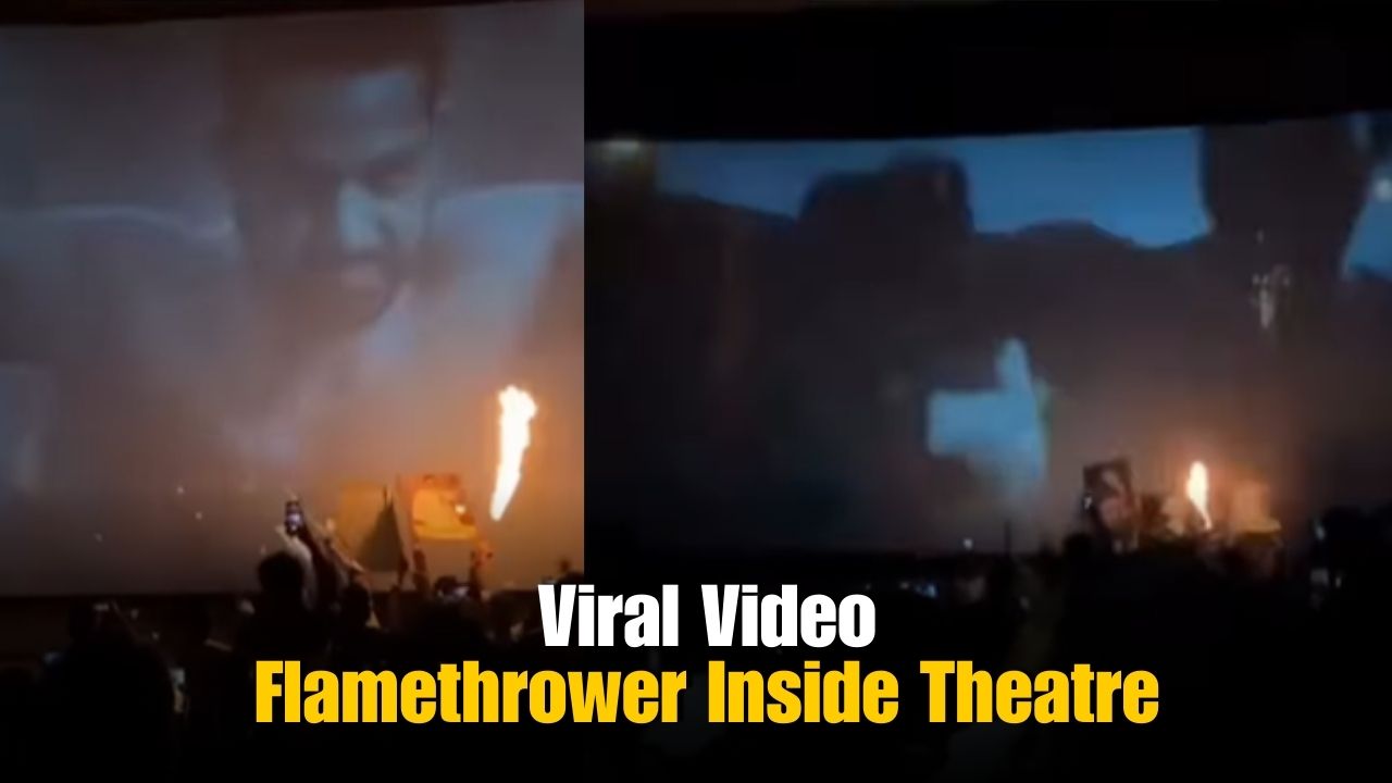 War 2 Viral Video: Jr NTR Fans Ignite Flamethrower Inside Theatre