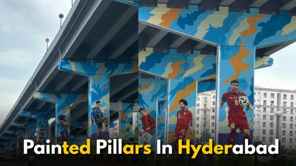 Painted Pillars In Hyderabad Celebrate Sporting Legends: Internet Reacts