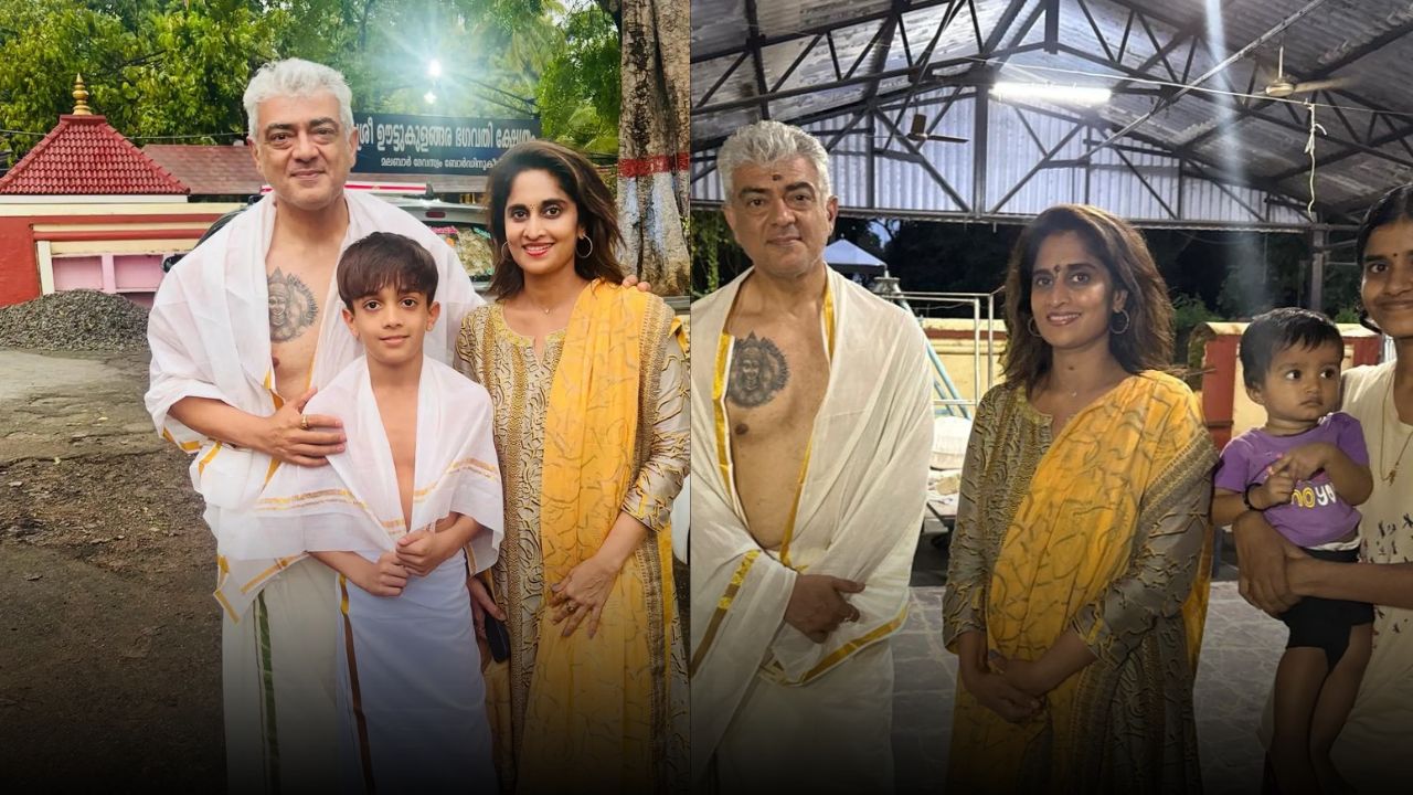 Ajith Kumar’s Temple Visit Sparks Buzz Over His Viral Tattoo Ajith Kumar’s Temple Visit Sparks Buzz Over His Viral Tattoo