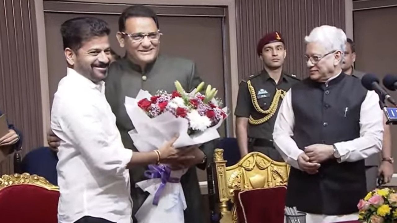 Former Cricketer Azharuddin Takes Oath as Telangana Minister Former Cricketer Azharuddin Takes Oath as Telangana Minister