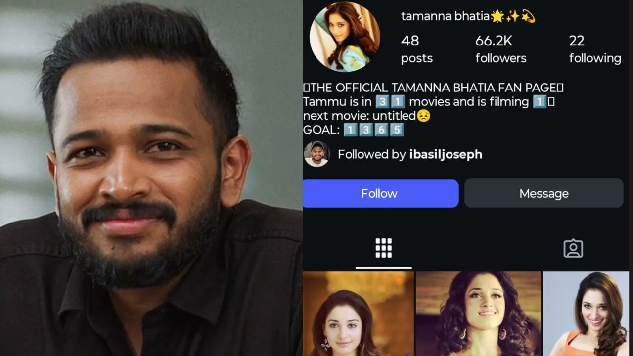 Basil Joseph Sparks Online Reactions by Following Tamannaah Fan Account