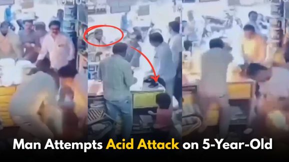 Viral Video: Man Attempts Acid Attack on 5-Year-Old Girl In Gujarat