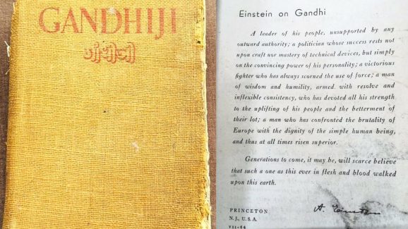 Rare Book on Gandhi Signed by Einstein Found in Kerala