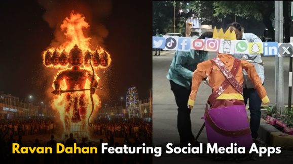 Ravan Dahan Featuring Social Media Apps Logos Goes Viral Online