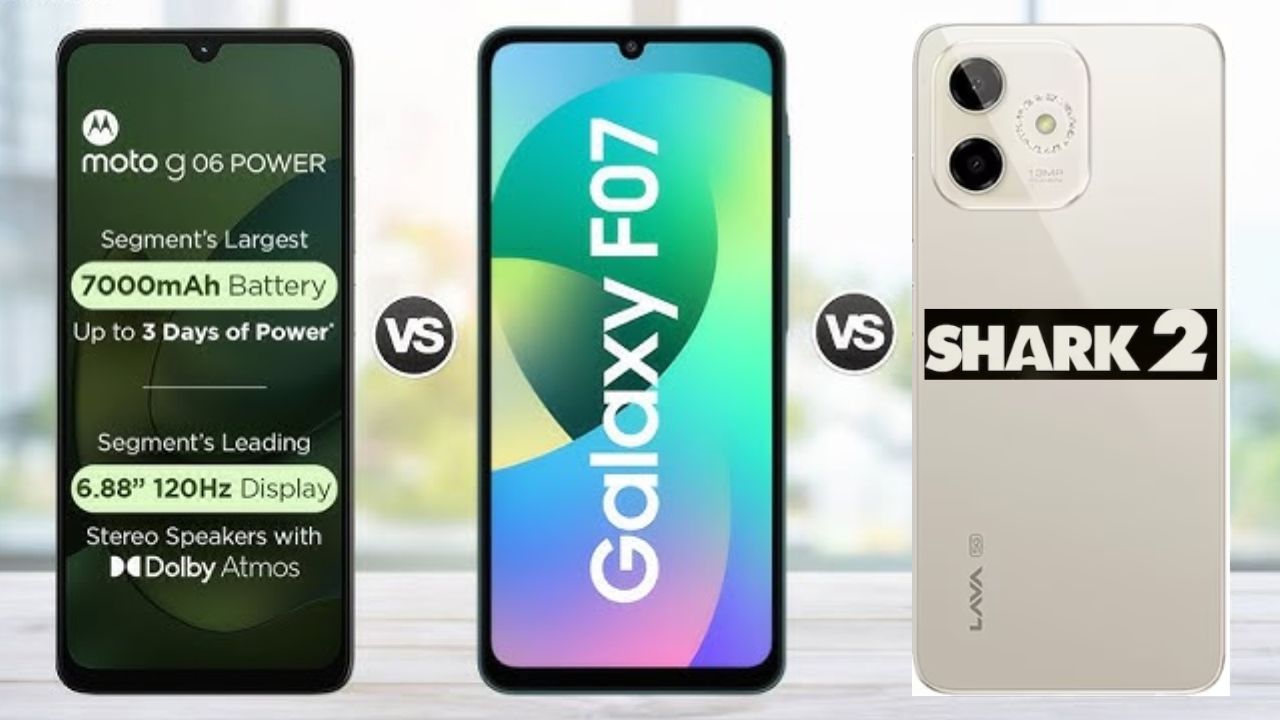 Lava Shark 2 vs Moto G06 Power vs Galaxy M07: Which Budget Phone Wins Under Rs8,000? Lava Shark 2 vs Moto G06 Power vs Galaxy M07: Which Budget Phone Wins Under Rs8,000?