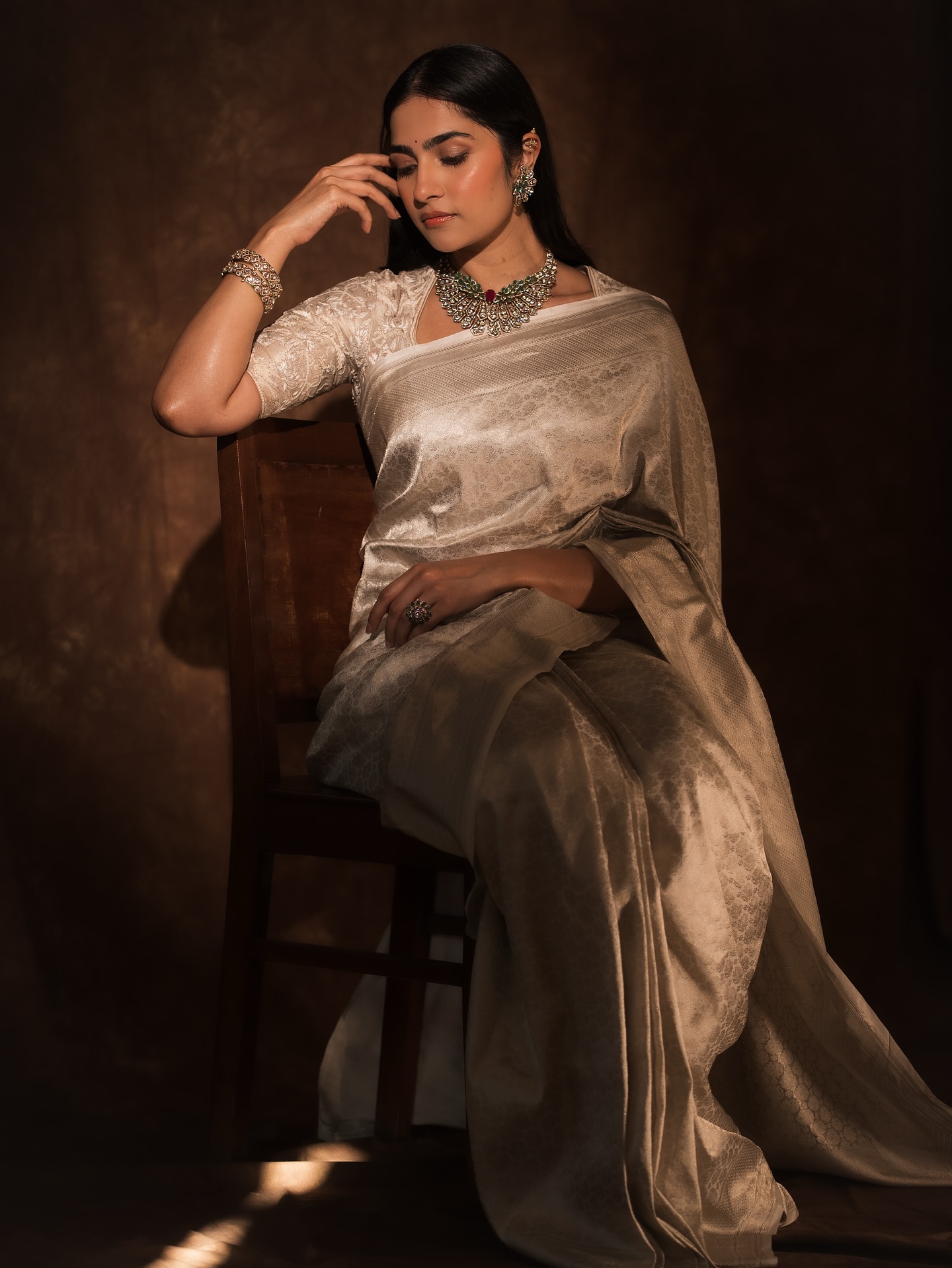 Rukmini Vasanth Channels Kanakavathi Vibes in White Saree: Internet Obsessed