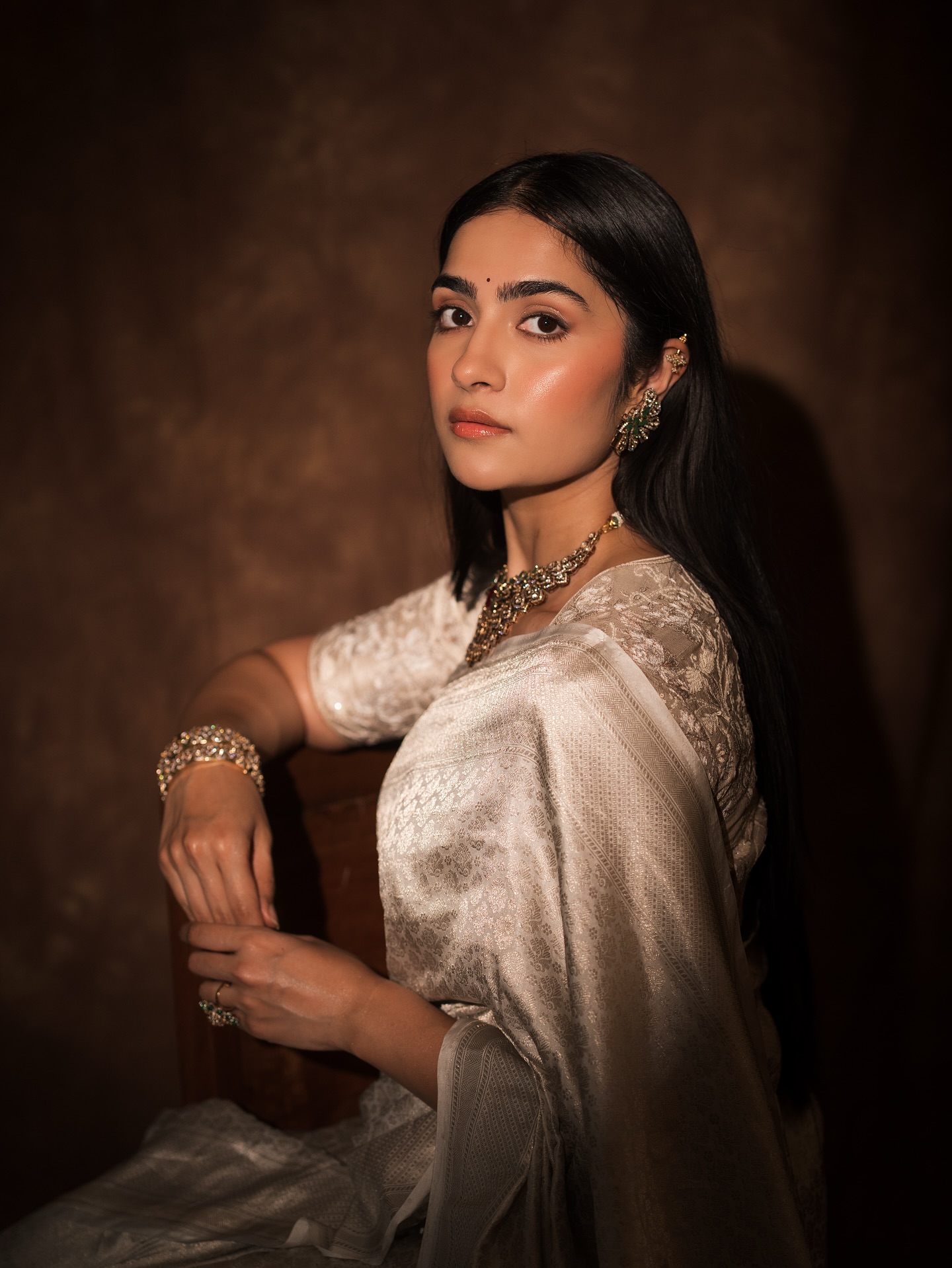 Rukmini Vasanth Channels Kanakavathi Vibes in White Saree: Internet Obsessed