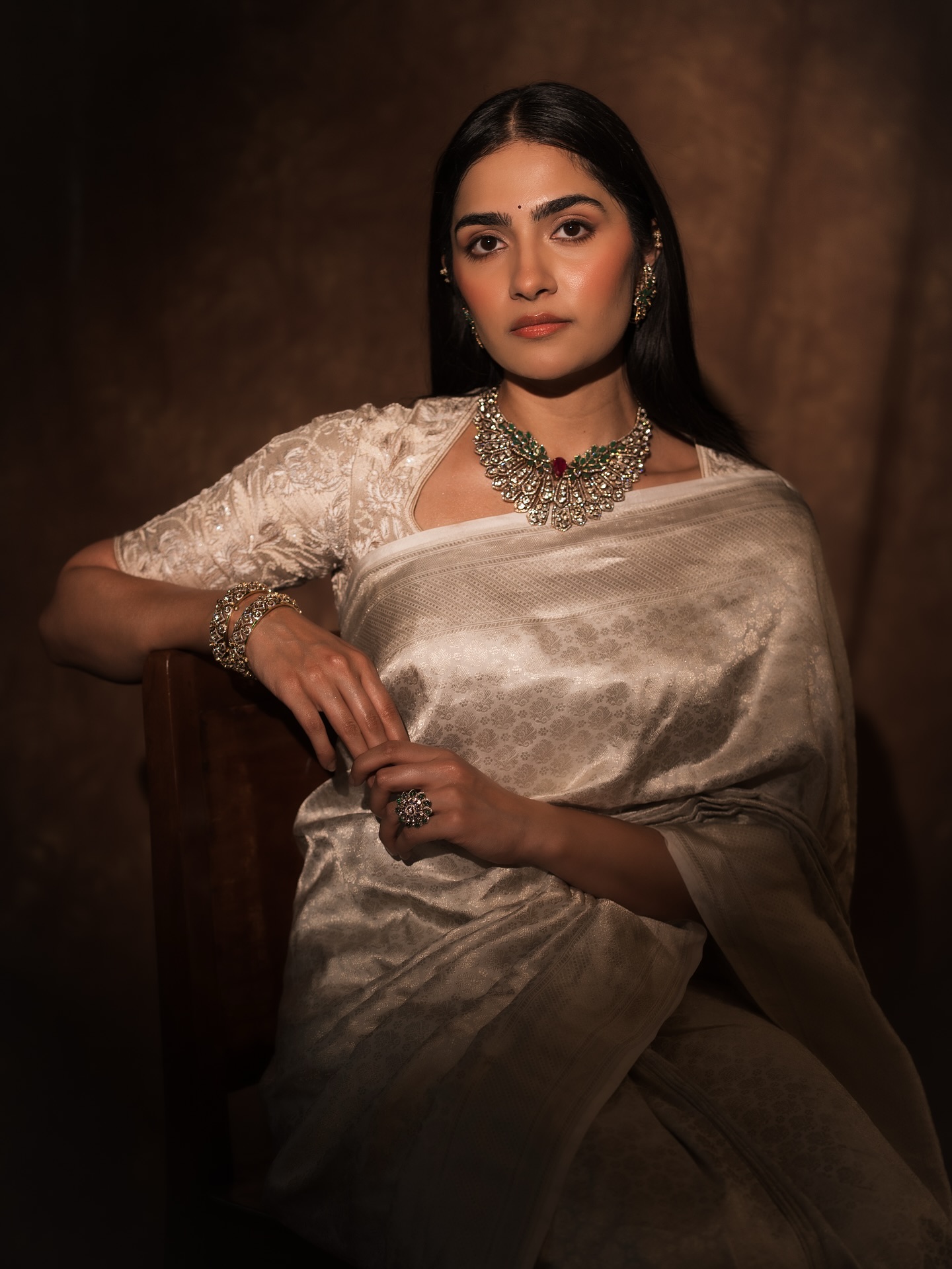 Rukmini Vasanth Channels Kanakavathi Vibes in White Saree: Internet Obsessed