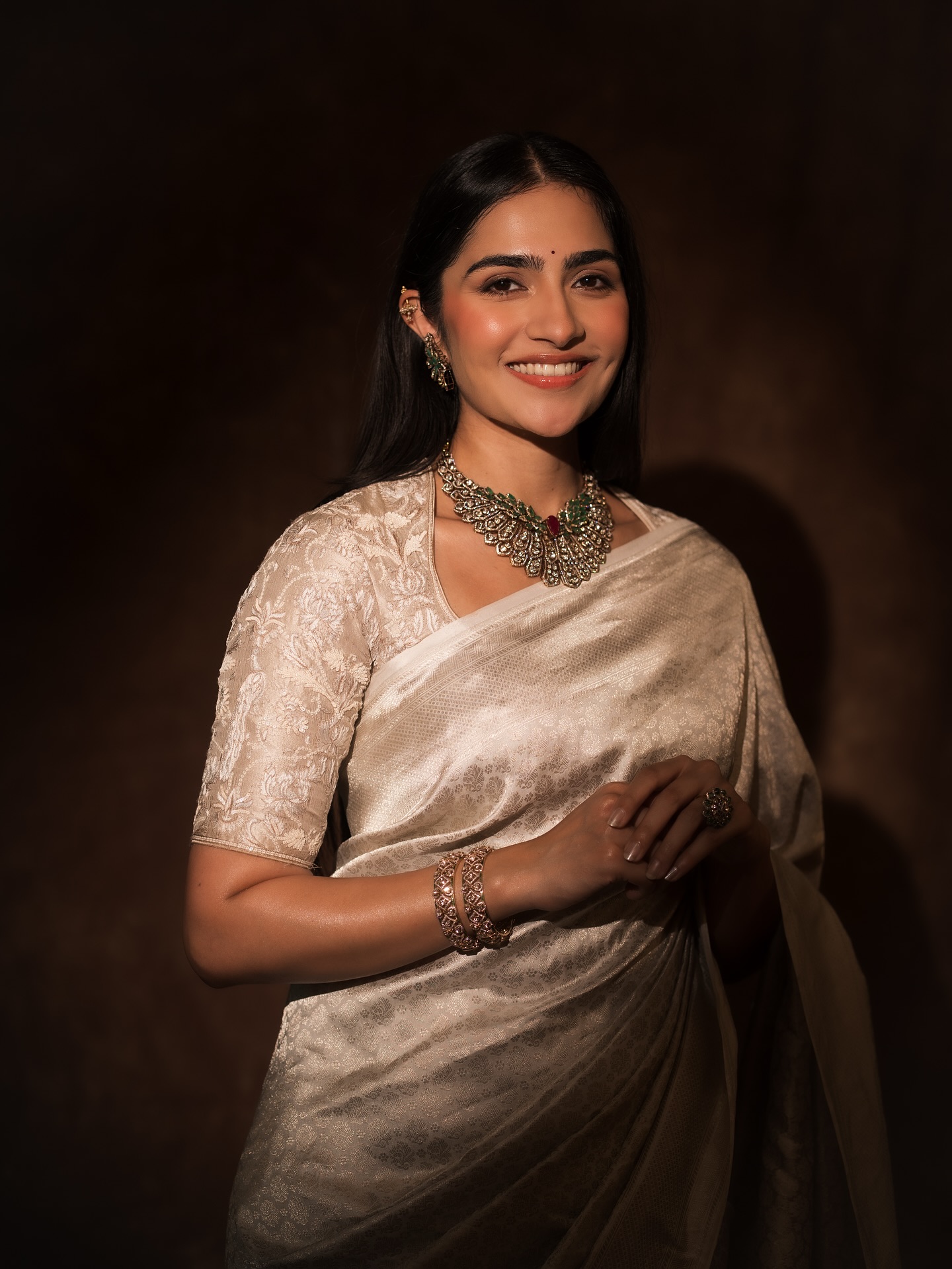 Rukmini Vasanth Channels Kanakavathi Vibes in White Saree: Internet Obsessed