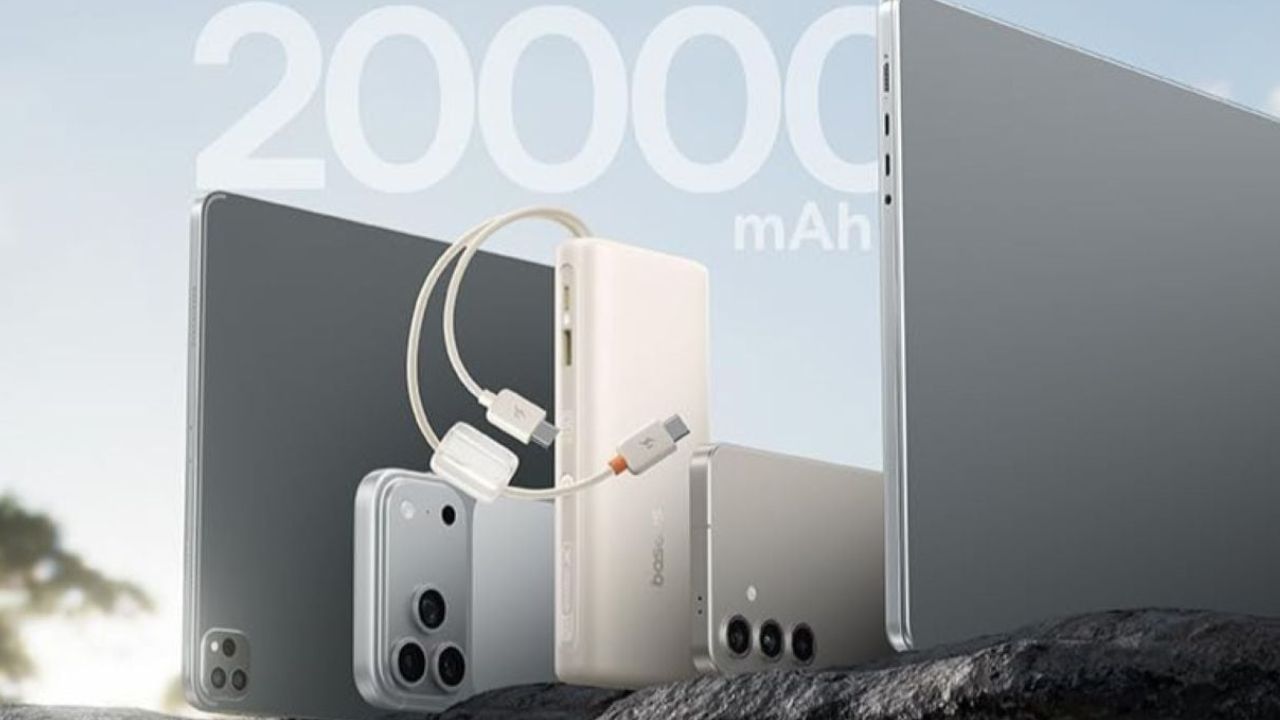 New 20,000mAh Power Bank With 100W Fast Charging And Built-In Cable