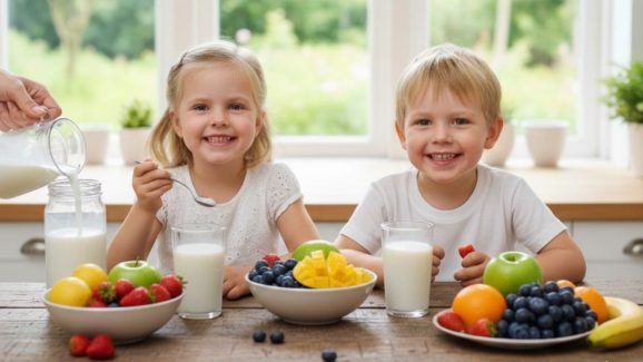 5 Health Benefits of Giving Children Milk and Fruits Daily