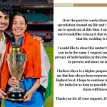 Smriti Mandhana Releases Statement Following Wedding Cancellation